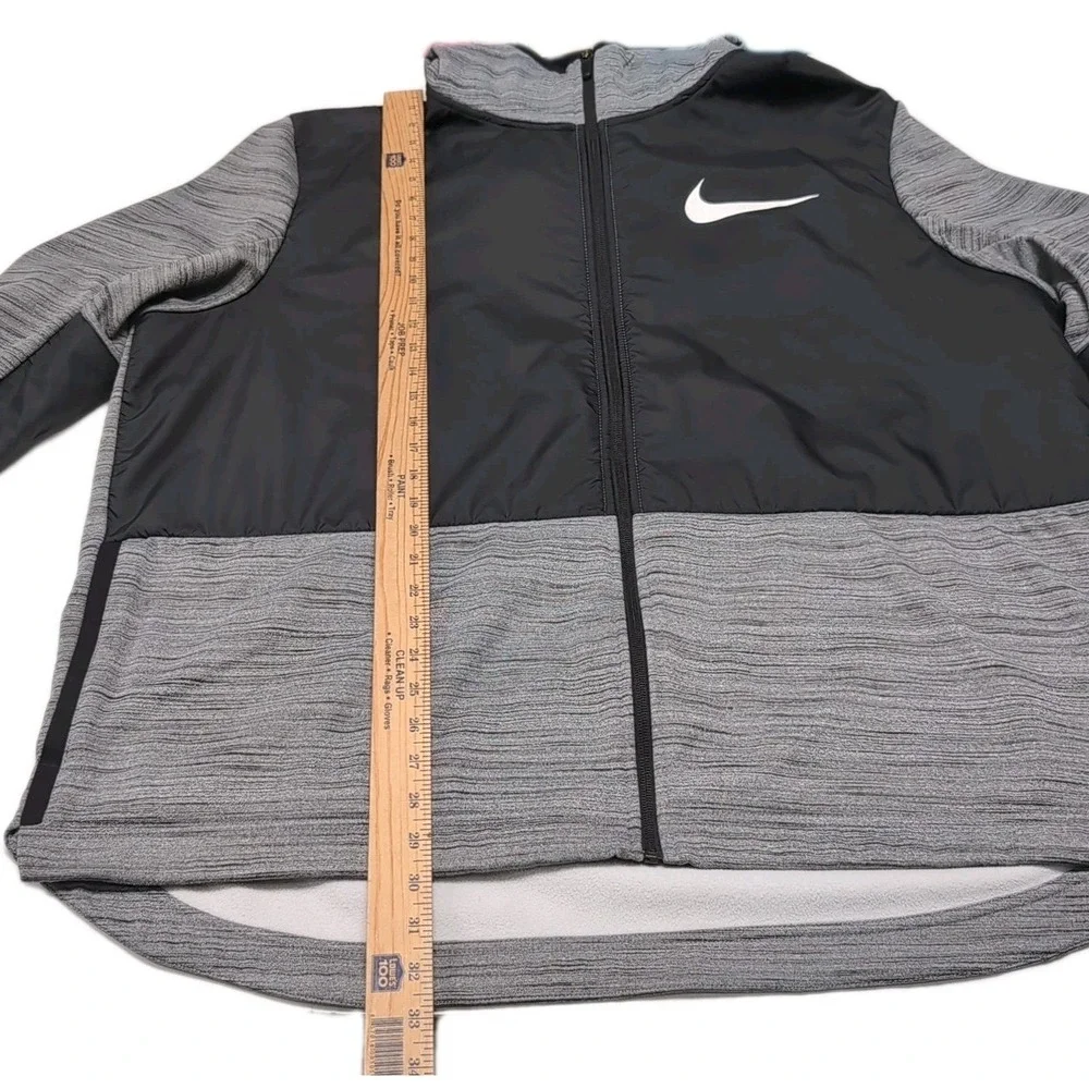 Nike Basketball Dri-FIT Jacket Mens 3XL Gray‎ Black Full Zip Hoodie Pockets